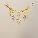 14K GOLD AMETHYST AND WHITE TOPAZ KITE CHAIN