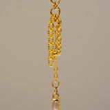 14k GOLD TRIPLE CHAIN CHARM - DIAMOND BAGUETTE