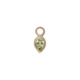 14k GOLD PEAR CUT GEMSTONE CHARM