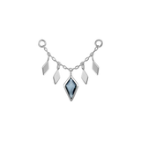 RHOMBUS TILE CHAIN - LONDON BLUE TOPAZ WHITE GOLD