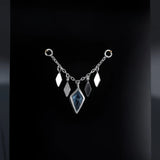 RHOMBUS TILE CHAIN - LONDON BLUE TOPAZ WHITE GOLD