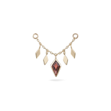 14k GOLD RHOMBUS TILE CHAIN - GARNET