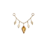 14k GOLD RHOMBUS TILE CHAIN - CITRINE