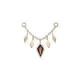 14k GOLD RHOMBUS TILE CHAIN - Smokey Quartz