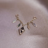 14k GOLD RHOMBUS TILE CHAIN - Smokey Quartz