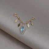 14k GOLD RHOMBUS TILE CHAIN - Swiss Blue Topaz