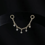 14k GOLD TINY DIAMOND CHARM CHAIN