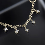 14k GOLD TINY BROWN DIAMOND CHARM CHAIN