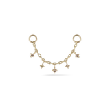 14k GOLD TINY BROWN DIAMOND CHARM CHAIN