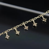 14k GOLD TINY BROWN DIAMOND CHARM CHAIN