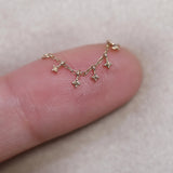 14k GOLD TINY BROWN DIAMOND CHARM CHAIN
