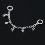 14k GOLD TINY WHITE AND BLACK DIAMOND CHARM CHAIN