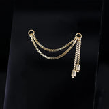14k DIAMOND BOX BARREL DOUBLE CHAIN