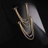 14k GOLD NATURAL DIAMOND BEAD TRIPLE CURB CHAIN