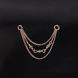 14k GREEN DIAMOND BEAD TRIPLE CHAIN