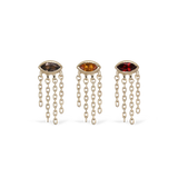 14K SOLID GOLD UNDER HER EYE NATURAL GEMSTONE THREADLESS STUD