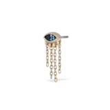 14K SOLID GOLD UNDER HER EYE NATURAL GEMSTONE THREADLESS STUD