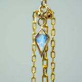14k GOLD RAINBOW MOONSTONE KITE CHARM