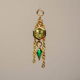 14K GOLD - PERIDOT - GREEN ONYX - CHARM