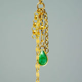 14K GOLD PEAR CUT EMERALD CHARM