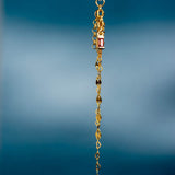 14K GOLD PINK TOURMALINE LONG CHARM