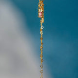 14K GOLD PINK TOURMALINE LONG CHARM