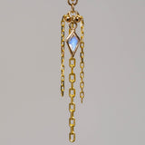 14k GOLD RAINBOW MOONSTONE KITE CHARM