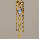 14k GOLD RAINBOW MOONSTONE KITE CHARM