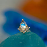 14k GOLD - LOVE LANGUAGE - MOONSTONE AND CZ