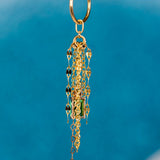 14K GOLD EMERALD AND DIAMOND MIXED METALS CHARM