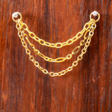 14k GOLD TRIPLE EAR CHAIN