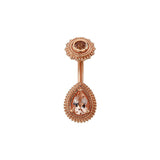 14k AFGHAN NAVEL CURVE - ROSE GOLD - MORGANITE