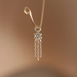 14k GENUINE DIAMOND TASSEL CHARM