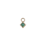 14k GOLD PRINCESS CUT GEMSTONE CHARM