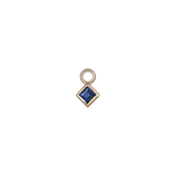 14k GOLD PRINCESS CUT GEMSTONE CHARM