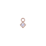 14k GOLD PRINCESS CUT GEMSTONE CHARM