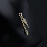 14k GOLD DIAMOND BOX SPIKE BARREL CHAIN CHARM