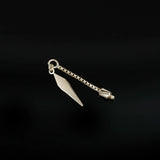 14k GOLD DIAMOND BOX SPIKE BARREL CHAIN CHARM