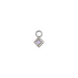 14k GOLD PRINCESS CUT GEMSTONE CHARM