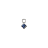 14k GOLD PRINCESS CUT GEMSTONE CHARM