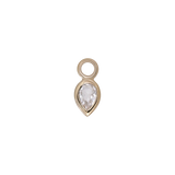 14k GOLD PEAR CUT GEMSTONE CHARM