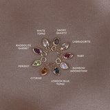 14k GOLD PEAR CUT GEMSTONE CHARM