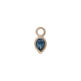 14k GOLD PEAR CUT GEMSTONE CHARM