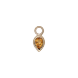 14k GOLD PEAR CUT GEMSTONE CHARM