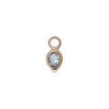 14k GOLD PEAR CUT GEMSTONE CHARM