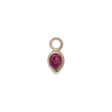 14k GOLD PEAR CUT GEMSTONE CHARM