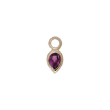 14k GOLD PEAR CUT GEMSTONE CHARM