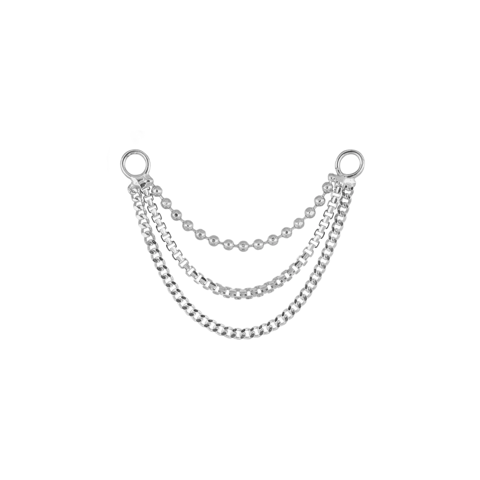 14k Gold Triple Mixed Chain