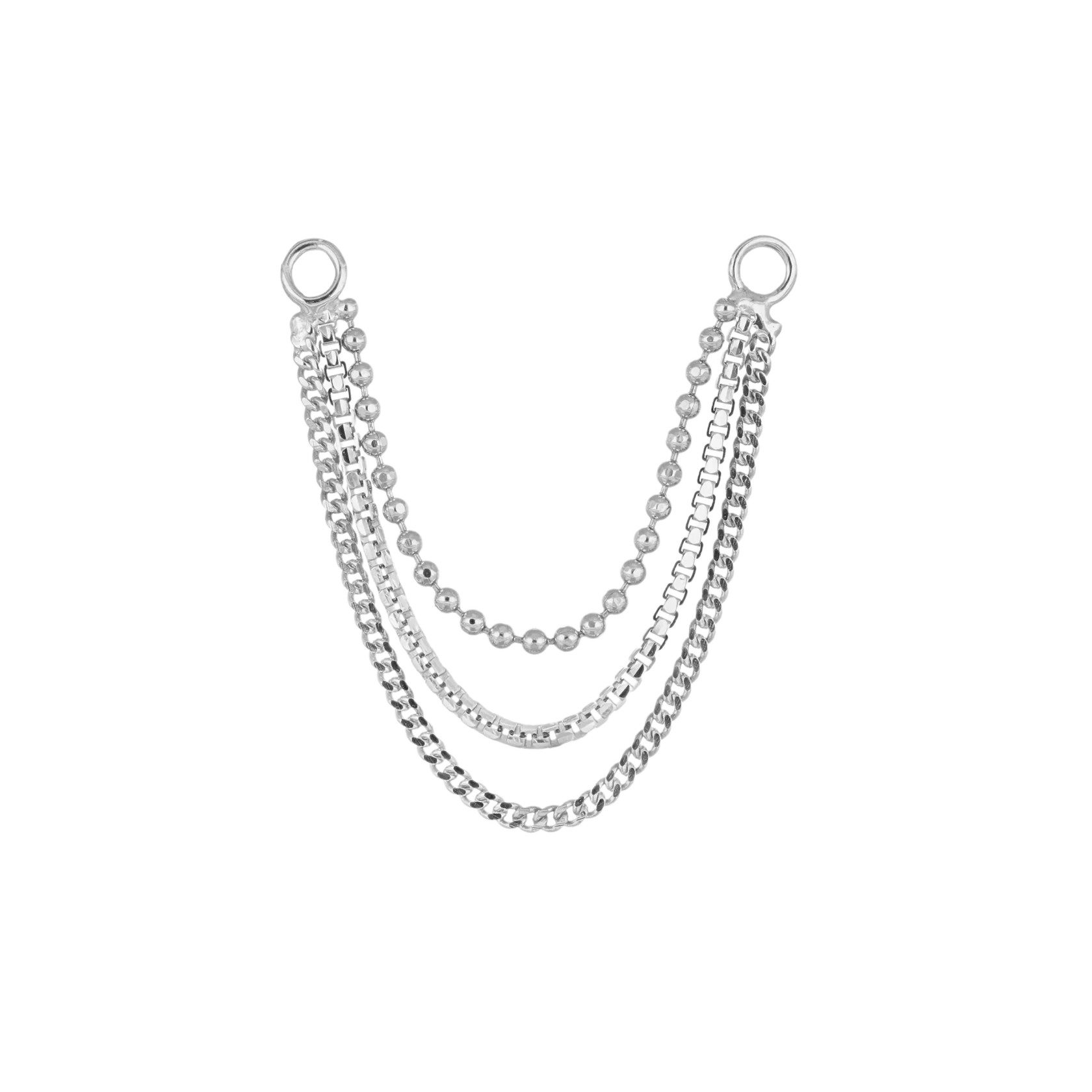 14k Gold Triple Mixed Chain
