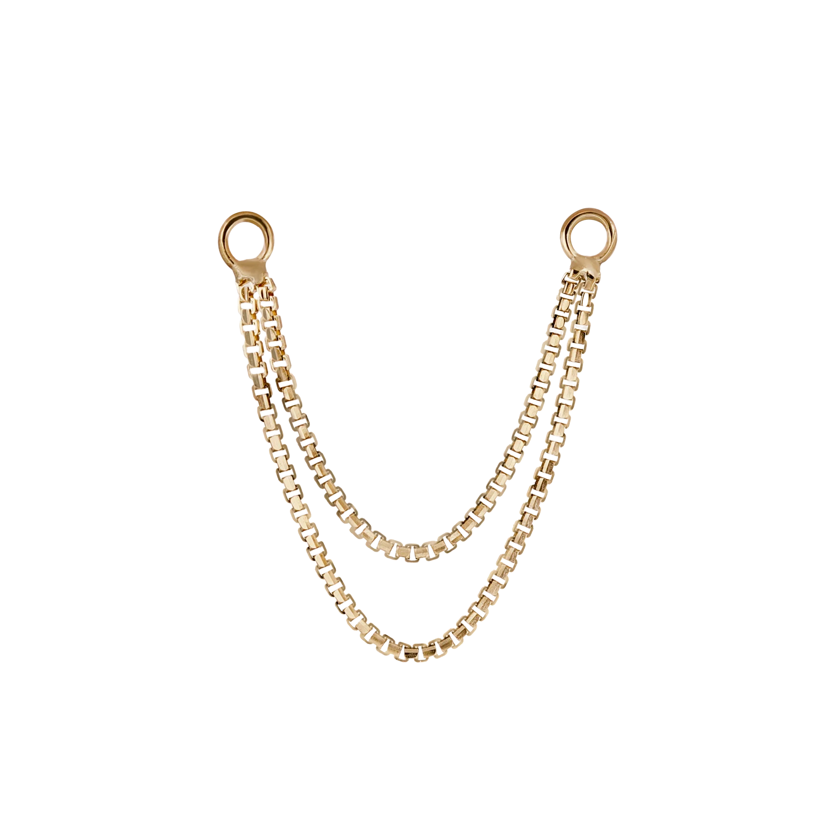 14k GOLD DIAMOND BOX DOUBLE BOX CHAIN